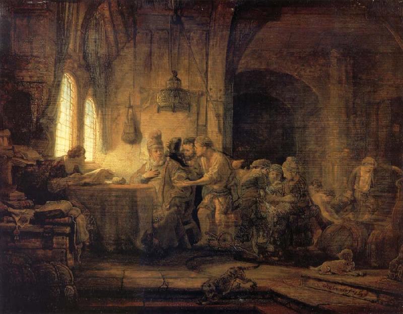 REMBRANDT Harmenszoon van Rijn The Parable of The Labourers in the vineyard oil painting image